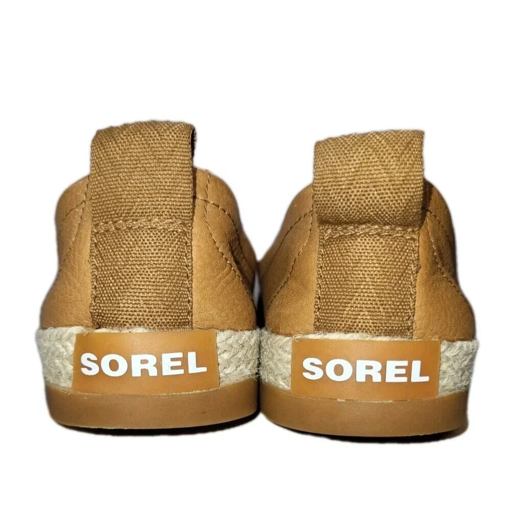 Sorel - Women's Ella Slip-On, Leather or Suede Shoe, Jute Camel Brown, Size 6.5